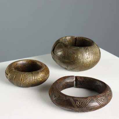 Antique Bracelets Engraved Bronze Decorations Europe XX Century