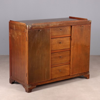 Antique Chest of Drawers Mahogany Brass 4 Drawers XX Century