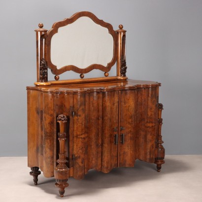 Antique Chest of Drawers with Mirror 3 Drawers Italy XX Century