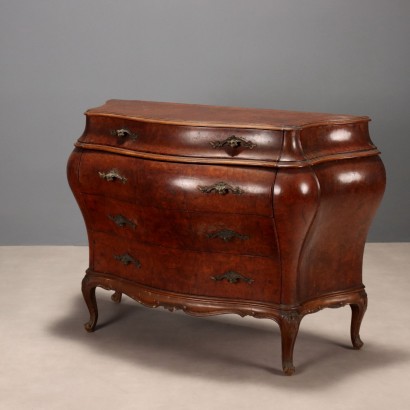Antique Chest of Drawers Baroque Style Beech Poplar XX Century