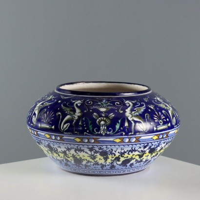 Antique Majolica Bowl Paolo Zoli Neo-Renaissance Style Italy 1920s