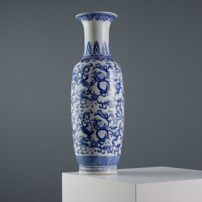 Antique Vase Porcelain Fully Decorated China XX Century