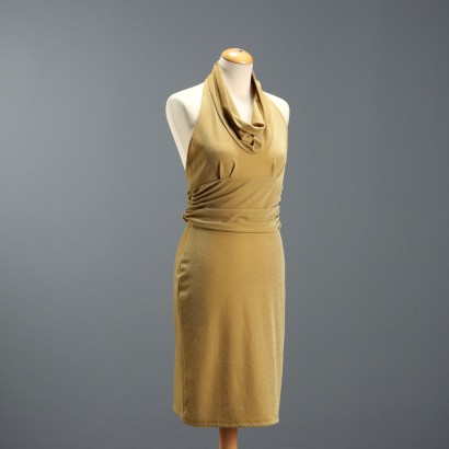 Red Valentino Golded Dress Polyester Viscose UK Size 14 Second Hand
