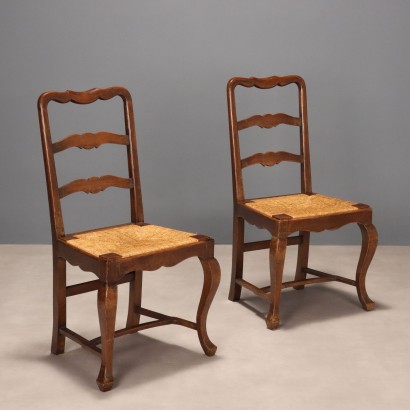 Antique Chairs Walnut Italy XX Century
