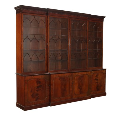 Great Antique Bookcase Mahogany Glass Doors XIX Century