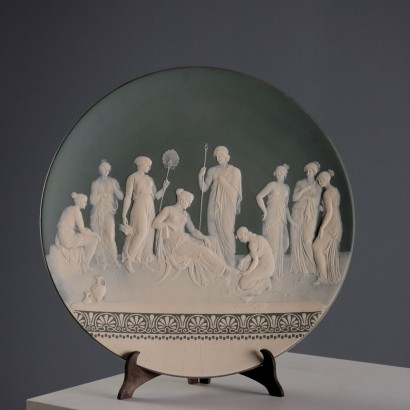 Antique Parade Plate Jean-Baptiste Stahl for Mettlach XIX Century