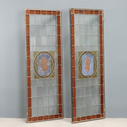 Antique Stained Glass Windows Art Nouveau Italy XIX Century