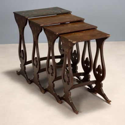 Antique Chinoiserie Coffee Tables Lacquered Wood XIX Century