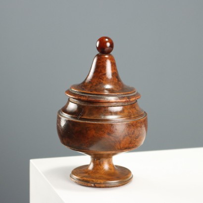 Antique Tobacco Jar Walnut Burl Europe XIX-XX Century