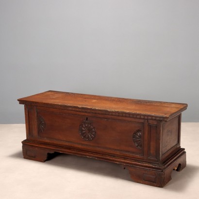 Antique Chest Carved and Decorated Walnut Italy XVIII Century