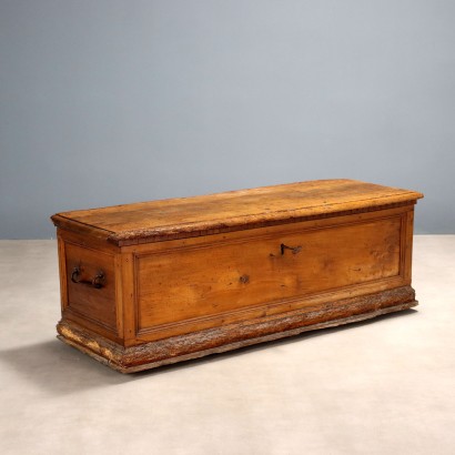 Antique Chest Walnut Wrought Iron Italy XVIII Century