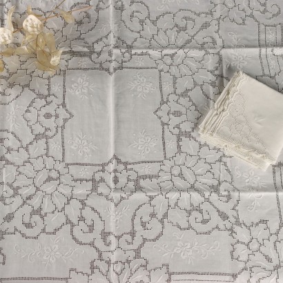 Tablecloth with Napkins Sicilian Linen Second Hand Italy