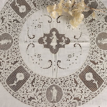 Linen Tablecloth Cantù Lace Second Hand Italy