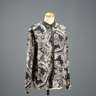Etro Blouse Silk Paisley Print UK Size 14 Italy Second Hand