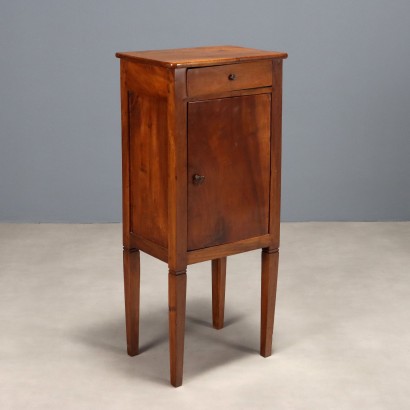 Antique Bedside Table Walnut Drawer Italy Late XIX Century