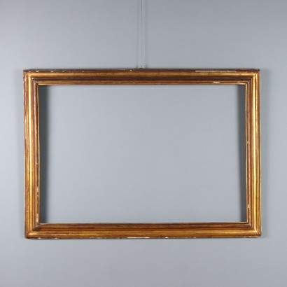 Antique Frame Fir Gold Leaf Treatment Italy XIX Century