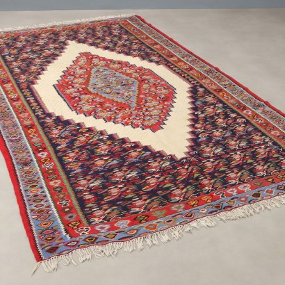 Antique Asian Carpet Cotton Extra Thin-Knot 94 x 59 In