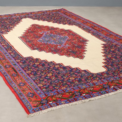 Antique Asian Carpet Cotton Thin Knot Handmade 121 x 78 In