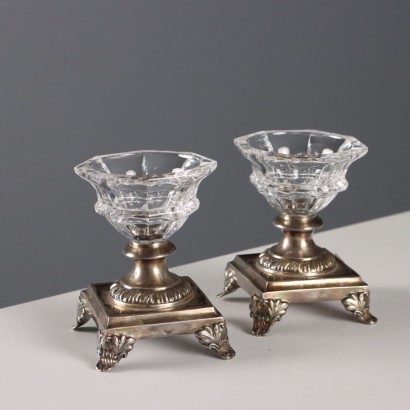 Antique Silver Salt Cellars 925 Silver Gustave Veyrat France '800