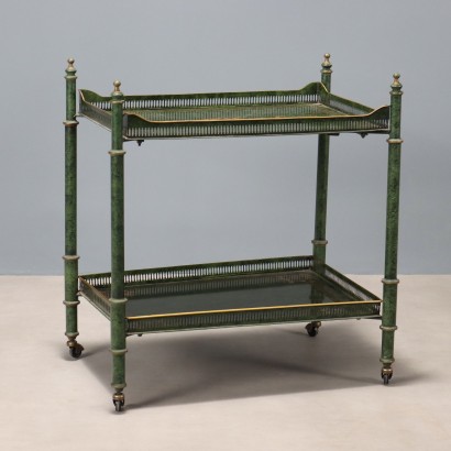 Antique Trolley Lacquered Iron Fake Marble Italy XX Century
