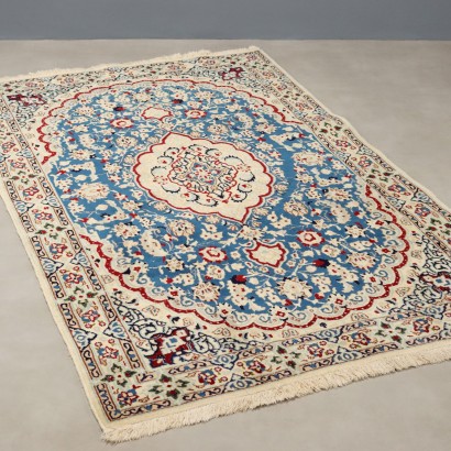 Antique Nain Carpet Cotton Wool Thin Knot 77 x 47 In
