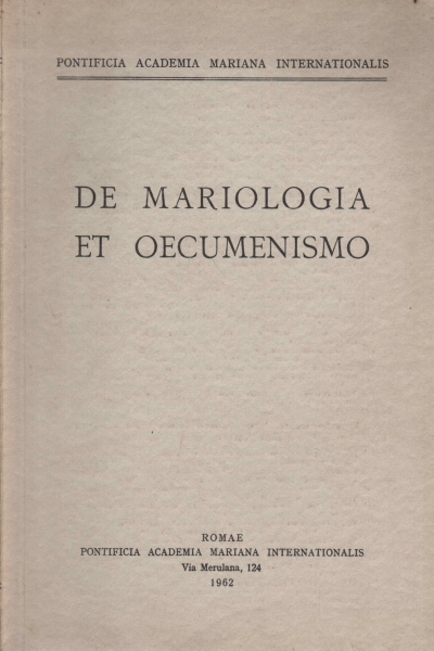 De mariologia et oecumenismo, AA.VV.