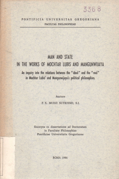 Man and state in the works of Mochtar Lubis and Ma, Mundji Sutrisno