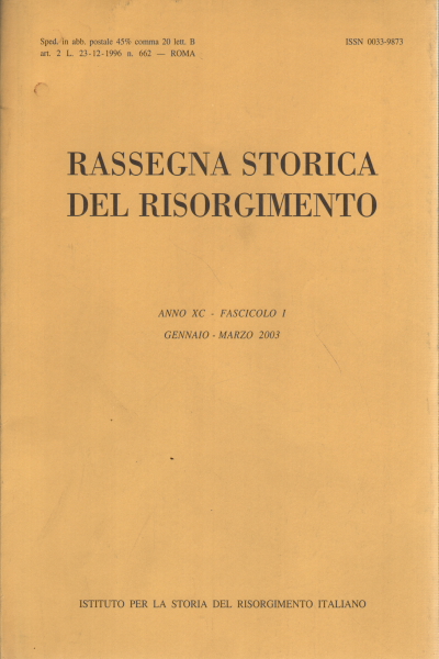 Rassegna storica del Risorgimento anno XC fascic, AA.VV.