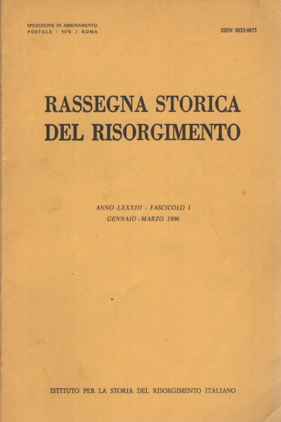 Rassegna storica del Risorgimento anno LXXXIII f, AA.VV.