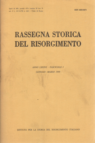 Rassegna storica del Risorgimento anno LXXXVI fa, AA.VV.