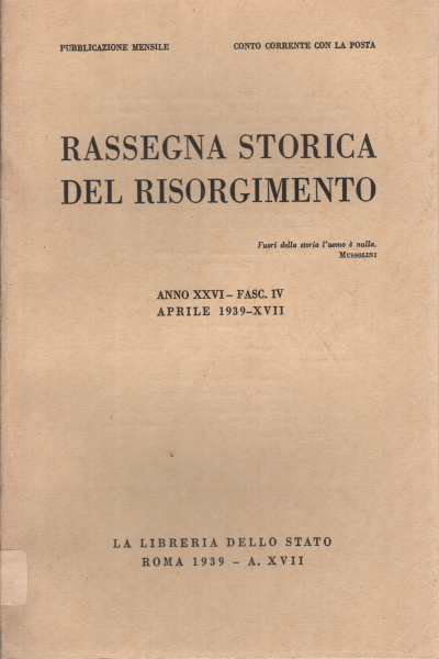 Rassegna storica del Risorgimento anno XXVI fasc, AA.VV.