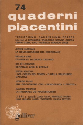 Quaderni piacentini, anno XIX, n. 74, aprile 1980