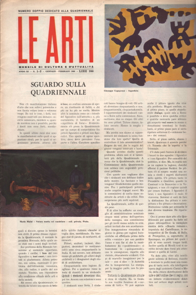 Le Arti. N. 1/2 - Gennaio/Febbraio 1960, AA.VV.