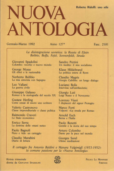 New Anthology Year 127, Januar-März 1992, Band AA.VV.