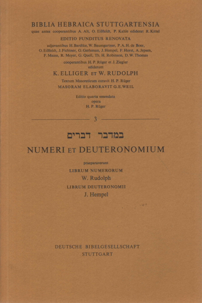 Les numéros, et Deuteronomium, H. P. Rüger
