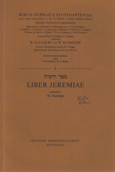 Liber Jeremiae, W. Rudolph, y H. P. Rüger