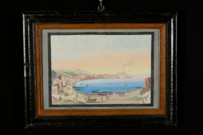 Dettaglio Coppia di gouaches su carta,Vedute di Napoli