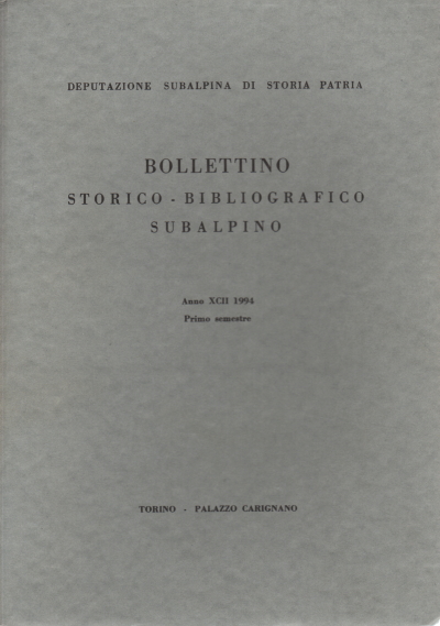 Boletín histórico-bibliográfico subalpino Año XC, AA.VV.