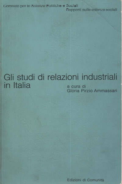 Industrial relations studies in Italy, Gloria Pirzio Ammassari