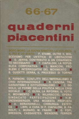 Quaderni piacentini, anno XVII, n. 66-67, giugno 1978