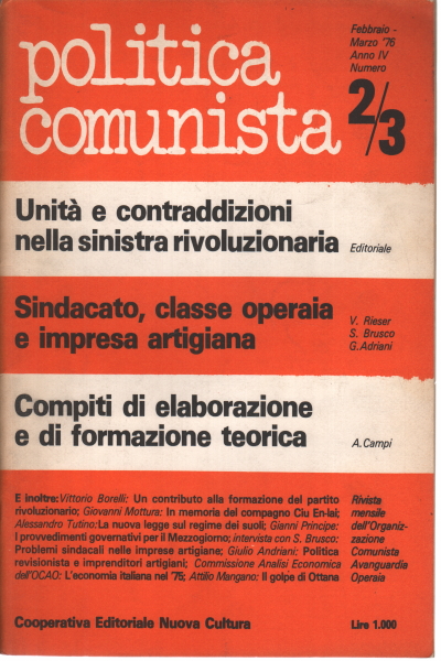 Politica comunista n.2/3 febbraio-marzo 1976, AA.VV.