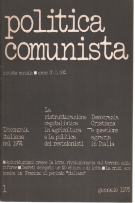 Politica comunista n.1 gennaio 1975