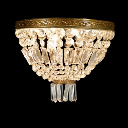 lampadario, lampadario stile impero, lampadario con pendenti, pendenti in cristallo, lampadario con pendenti in cristallo, lampadario in bronzo, lampadario in bronzo e vetro, stile impero, lampadario 900, di mano in mano, anticonline