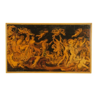 {* $ 0 $ *}, Der Triumph von Bacchus und Ariadne, Von Annibale Carocci, Werk von Annibale Carocci, Werk von Carocci, Carocci-Inlay