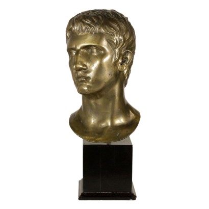 di mano in mano, scultura in bronzo, busto in bronzo, Ottaviano Augusto, busto di Ottaviano Augusto, bronzo di Ottaviano Augusto, bronzo del 900