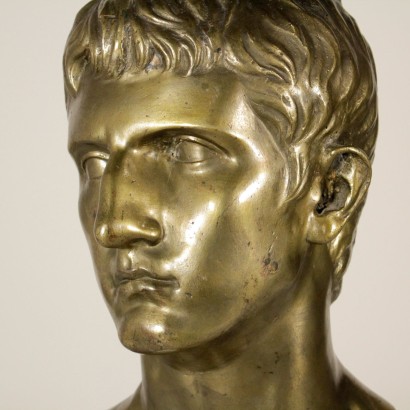 di mano in mano, scultura in bronzo, busto in bronzo, Ottaviano Augusto, busto di Ottaviano Augusto, bronzo di Ottaviano Augusto, bronzo del 900