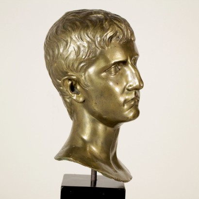 di mano in mano, scultura in bronzo, busto in bronzo, Ottaviano Augusto, busto di Ottaviano Augusto, bronzo di Ottaviano Augusto, bronzo del 900