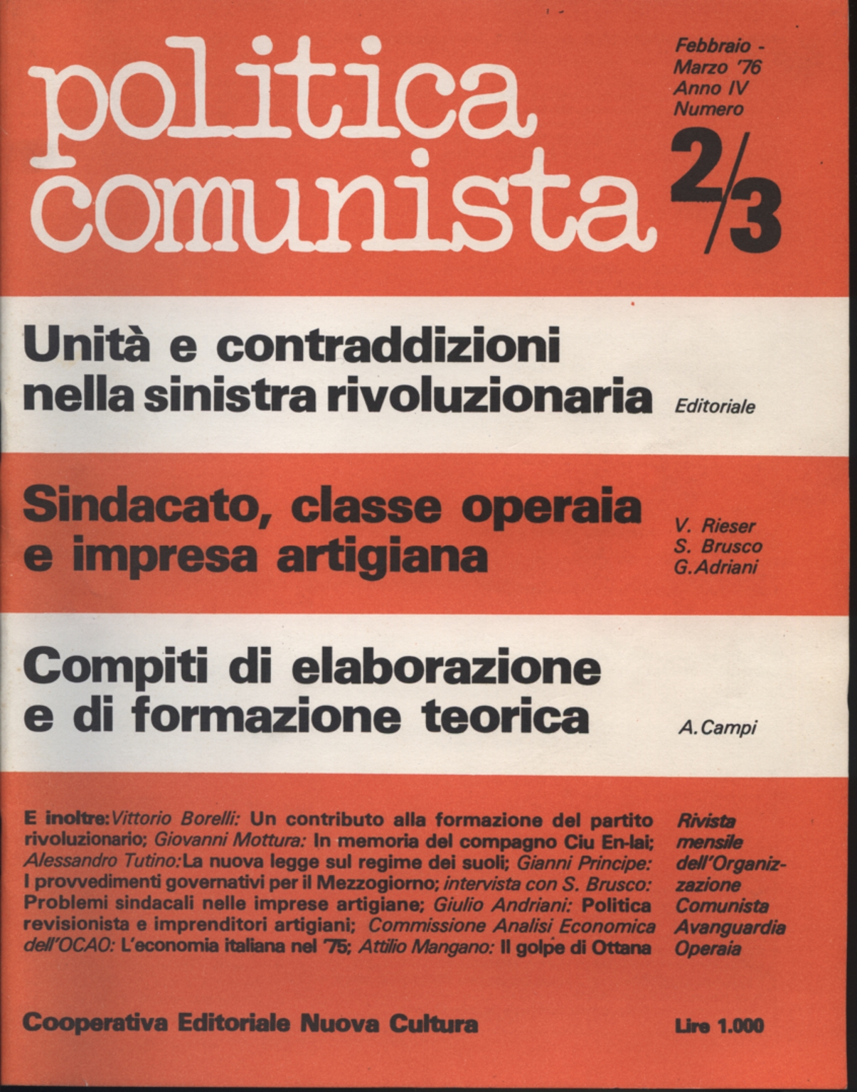 The communist political no.2/3, February-march 1976, AA.VV.