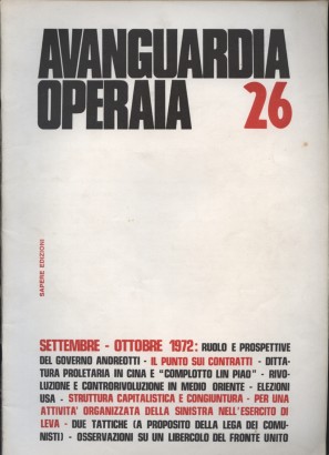 Avanguardia Operaia n. 26, settembre-ottobre 1972