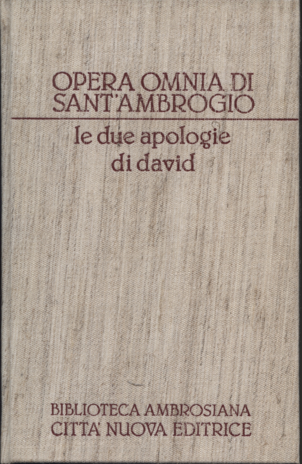 Exegetical works V: Apology of the prophet David T, Sant'ambrogio